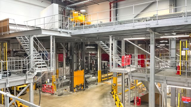 An image of a complex platform and stair access.
